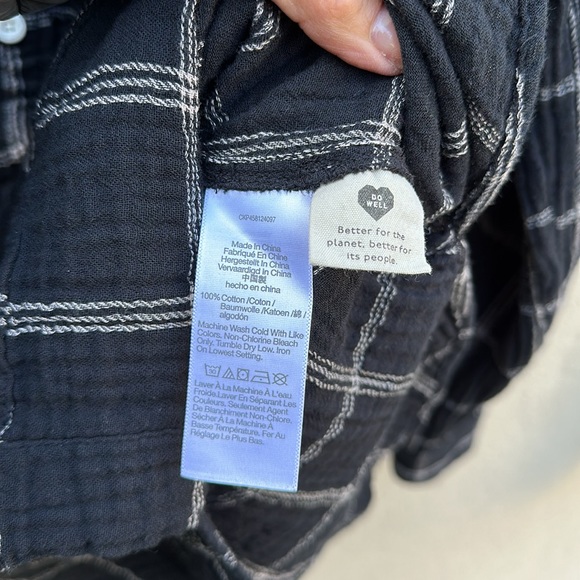 Madewell 🔥 Lightspun Flap-Pocket Oversized Button Down Shirt Windowpane Sz XS - Picture 9 of 11